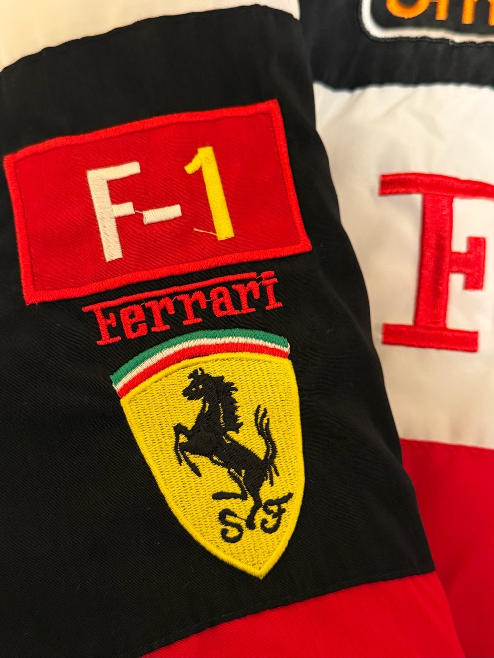 Ferrari Color Block Racing Jacket in Red & Black - Picture 10 of 13